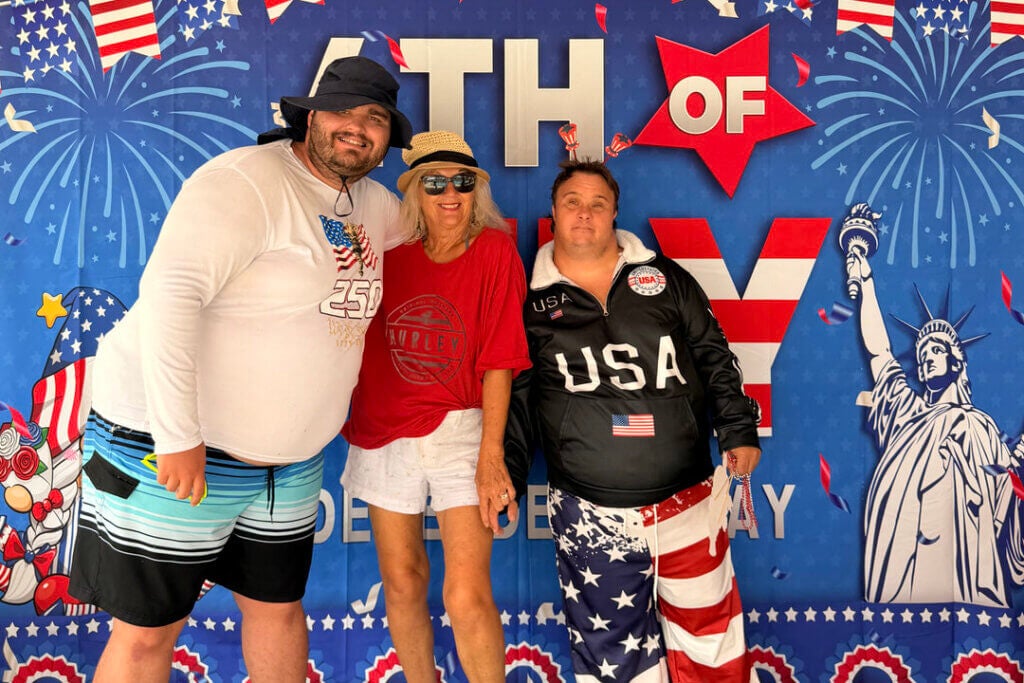 Residents celebrating the July 4th holiday weekend at Cypress Lakes Village in Lakeland, Florida.