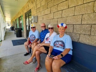 Residents celebrating 4th of July at Holiday RV Park in Leesburg, Florida.