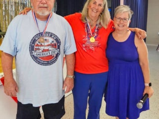 Residents celebrating 4th of July at Holiday RV Park in Leesburg, Florida.
