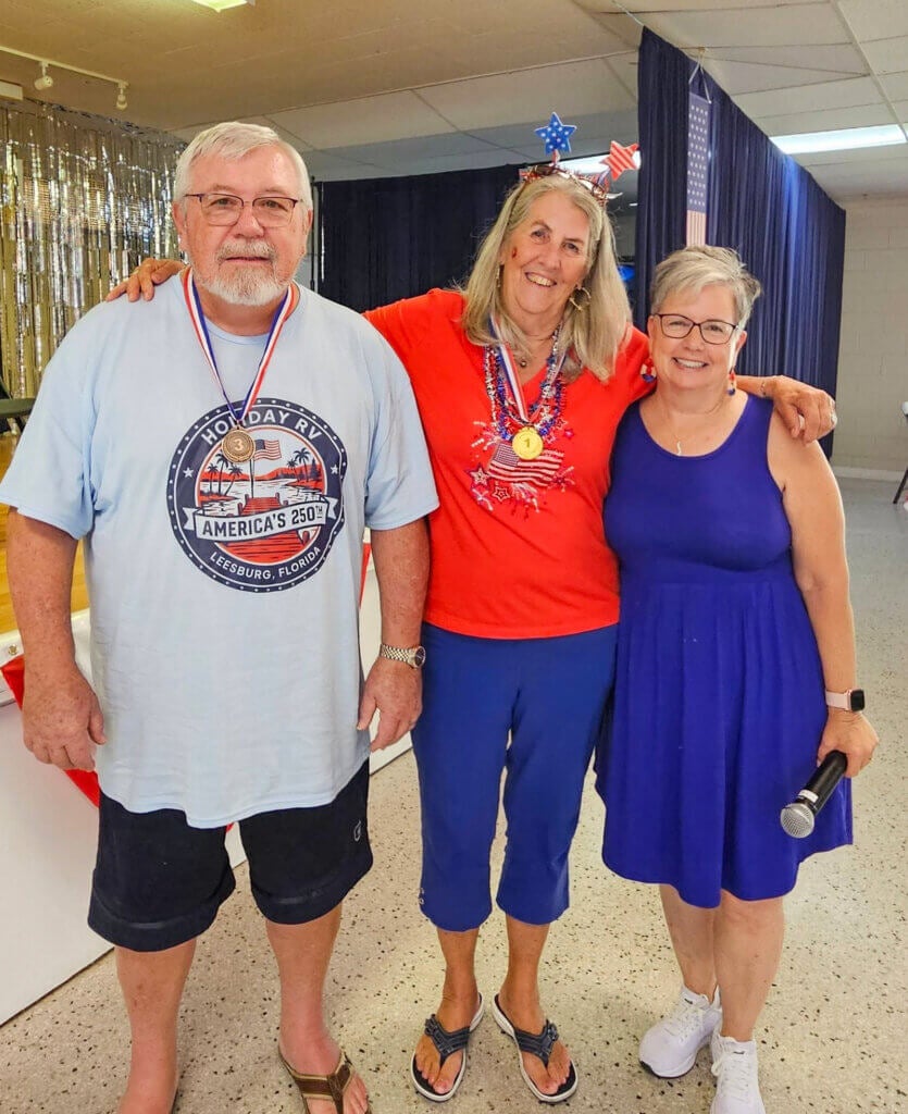 Residents celebrating 4th of July at Holiday RV Park in Leesburg, Florida.
