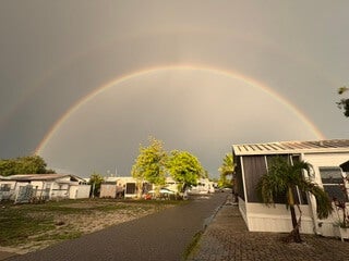 Rainbow over River Vista RV Park in Ruskin, Florida