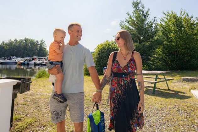 Joey Fitts and family at Point Sebago Resort.