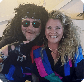 Camelot East Village residents in Sarasota, Florida dressed up for 80s trivia.