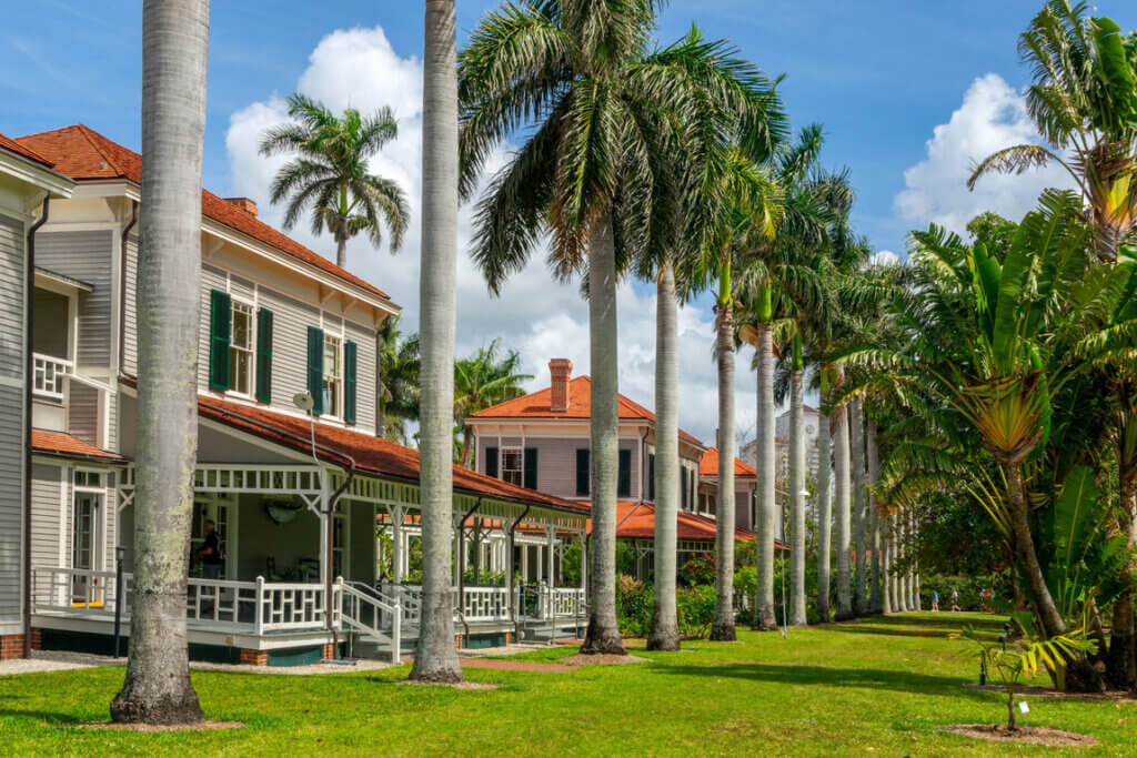Houses in Edison and Ford Winter Estates museum, Fort Myers, Florida