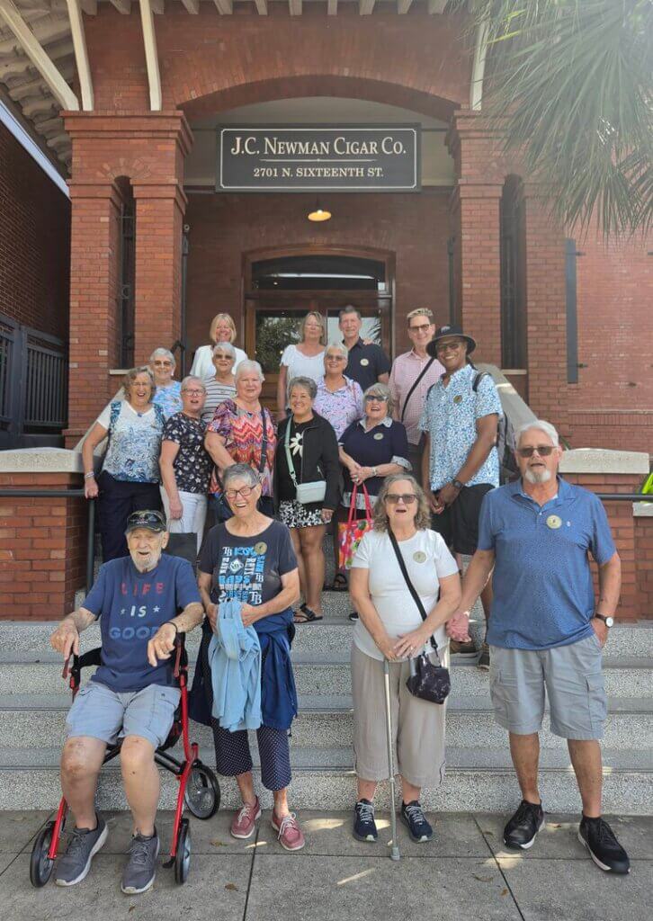 Cypress Lakes Village residents outside the J.C. Newman Cigar Co. in Tampa, Florida.