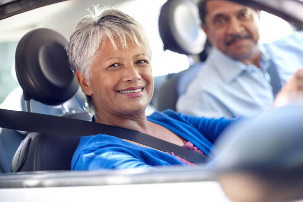 Shot of a senior couple going for a drive together in a car