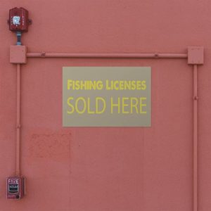 Fishing license sign