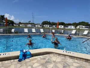 Water Aerobics in Tarpon Springs. The pool at The Meadows.